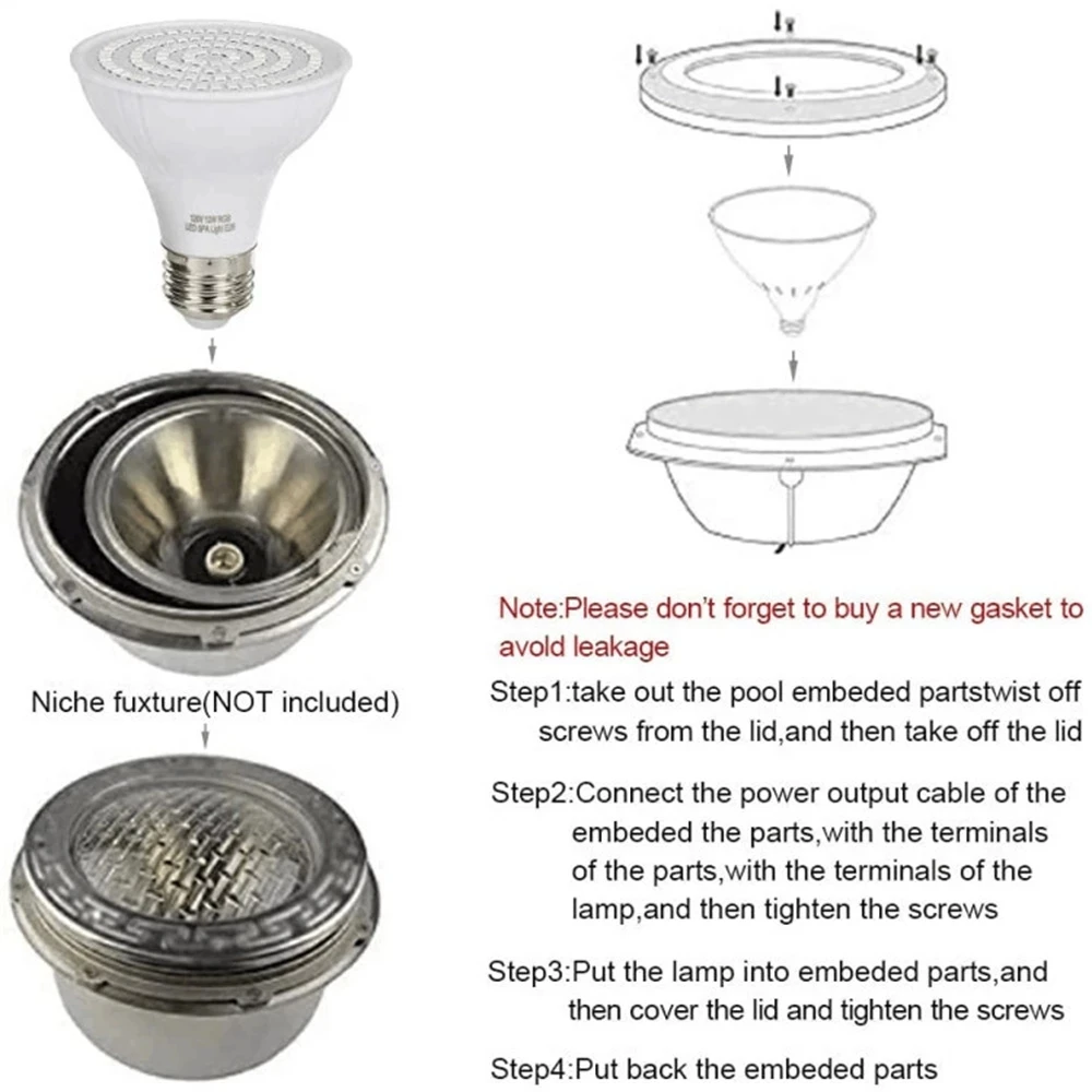 LED Swimming Pool Light E27 E2 - огляд і ціна Xy Spa & Wellness Photos
